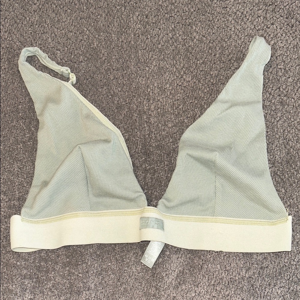 SKIMS Green Triangle Bralette with Elastic Band
